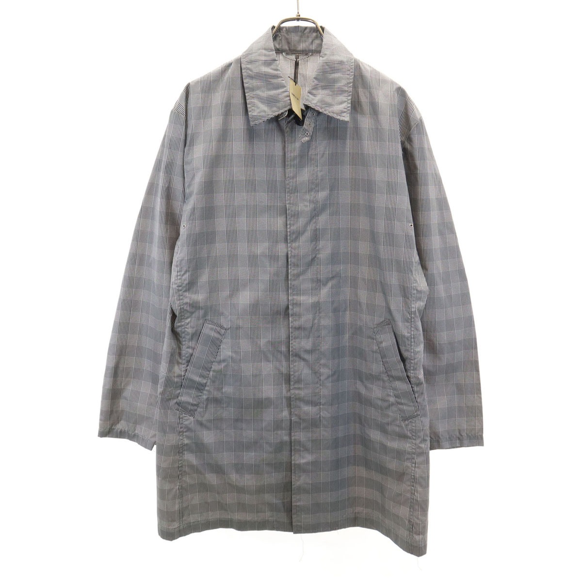 未使用 グランチェック コート L ブラック系 首ベルト メンズ 古着