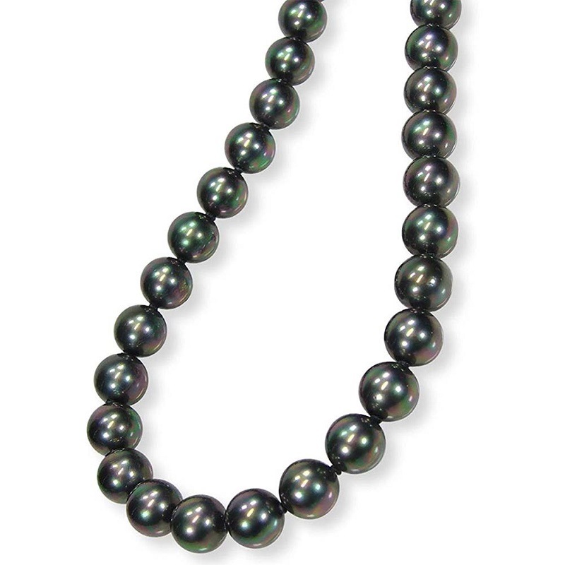 黒真珠 ネックレス ピーコック系カラー/黒蝶貝パール9.0ミリアップ45ｃｍ単品9939 日本製 【ギフトラッピング済み】