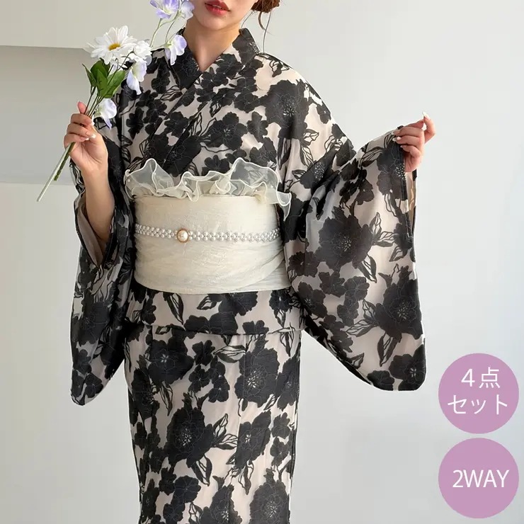 オパール２ＷＡＹワンピース浴衣４点セット