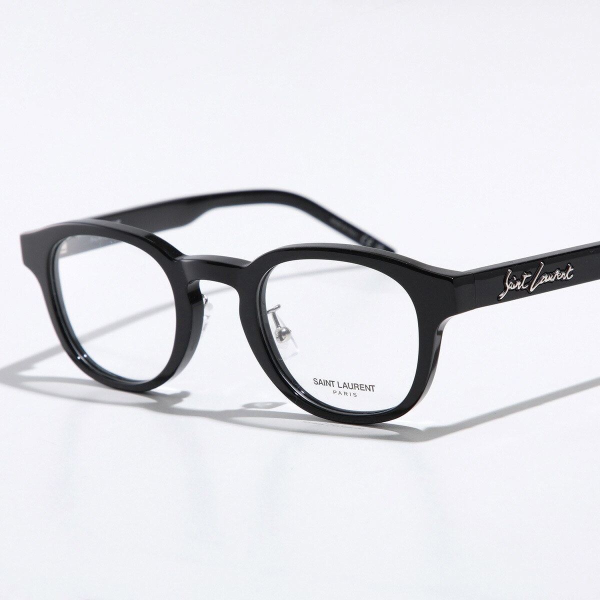 SAINT LAURENT サンローラン メガネ SL 630/J レディース ウェリントン型 めがね 眼鏡 伊達メガネ 黒縁 アイウェア 001/BLACK-BLACK-TRANSPARENT眼鏡