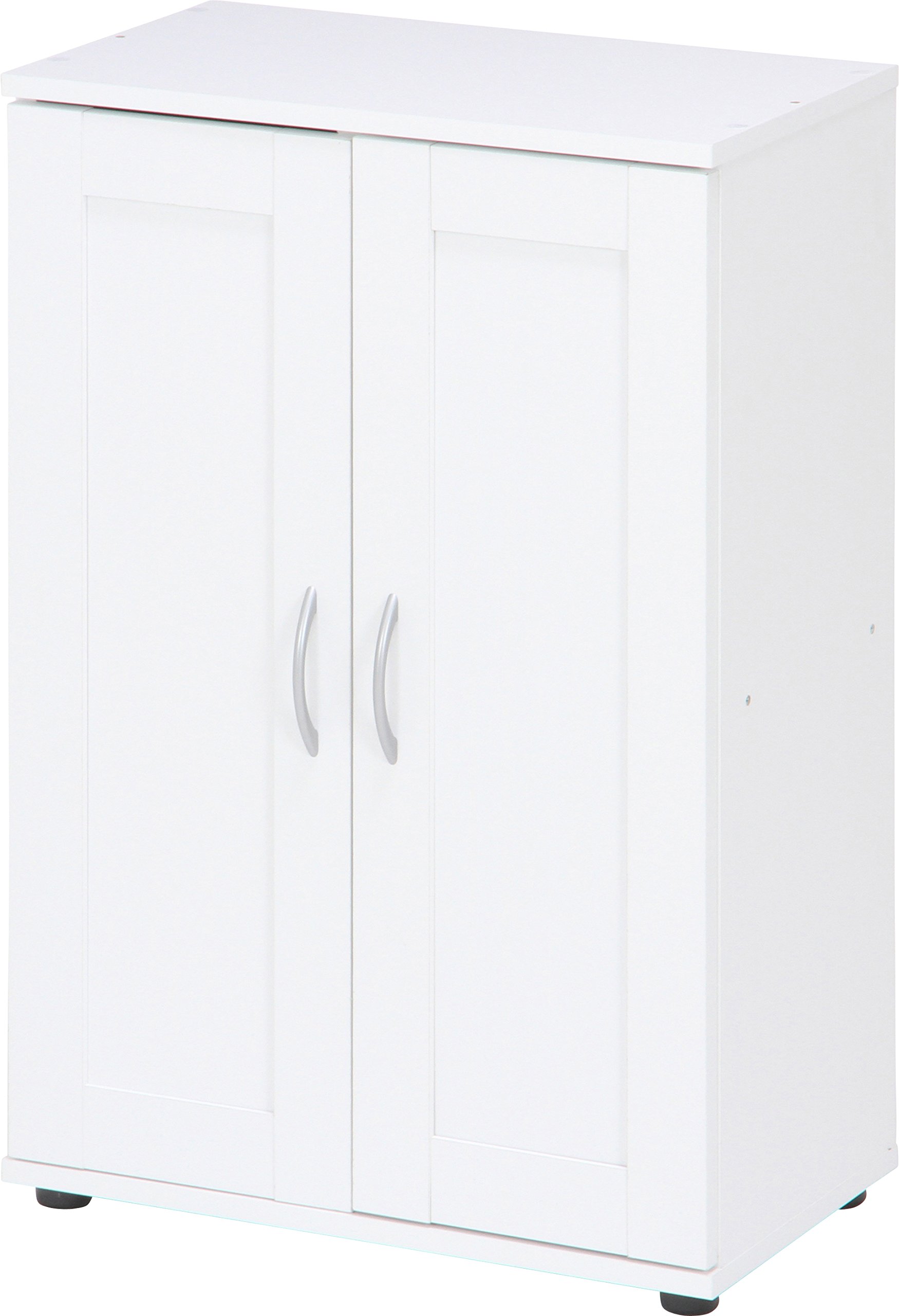 不二貿易 下駄箱 シューズボックス 6段 幅60×奥行33.5×高さ90cm ホワイト 靴箱 両開き 玄関収納 可動棚 86037