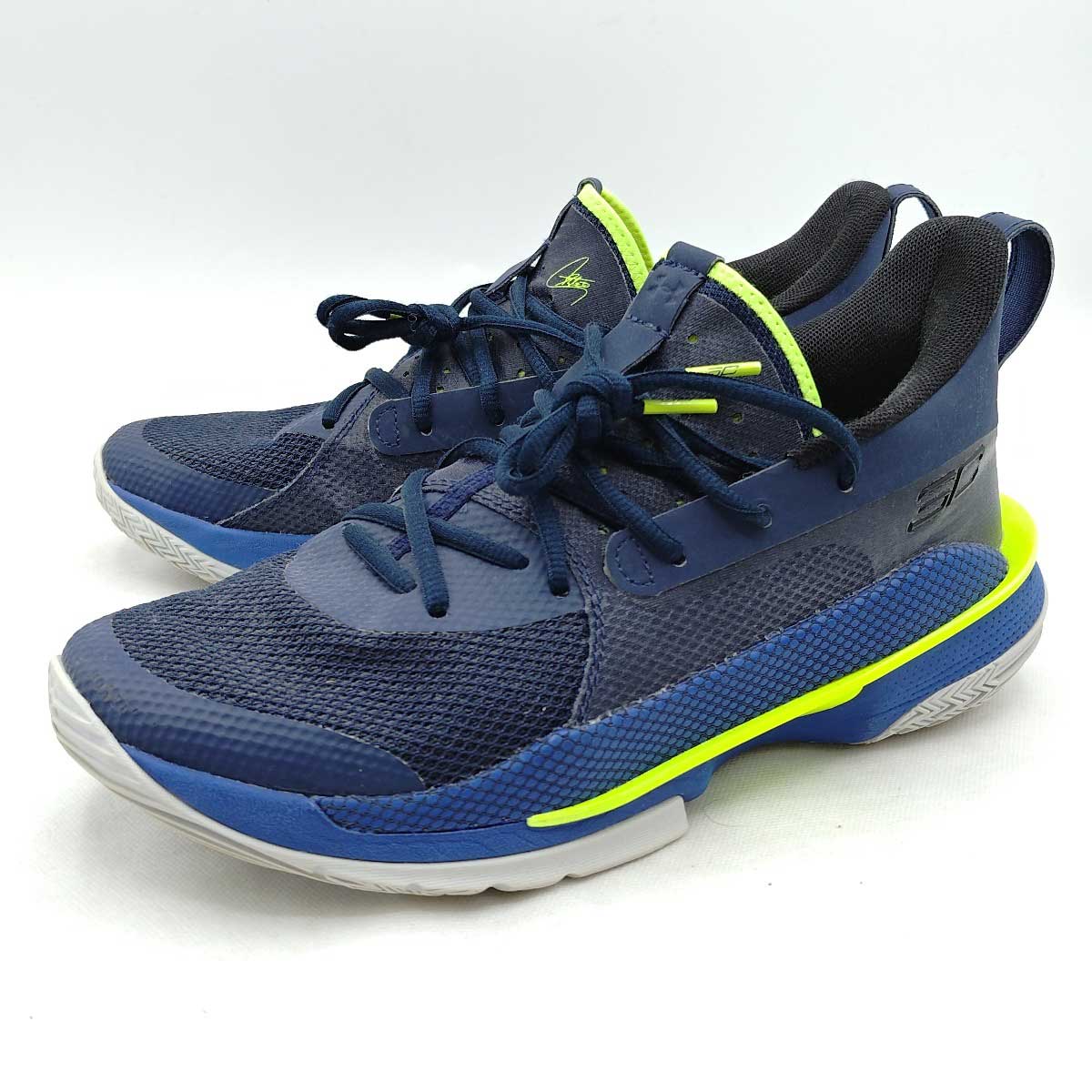 【中古】アンダーアーマー Curry 7 Dub Nation Royal カリー7 ダブ ネイション ロイヤル バッシュ バスケットシューズ 26cm 3021258-405 メンズ UNDER A