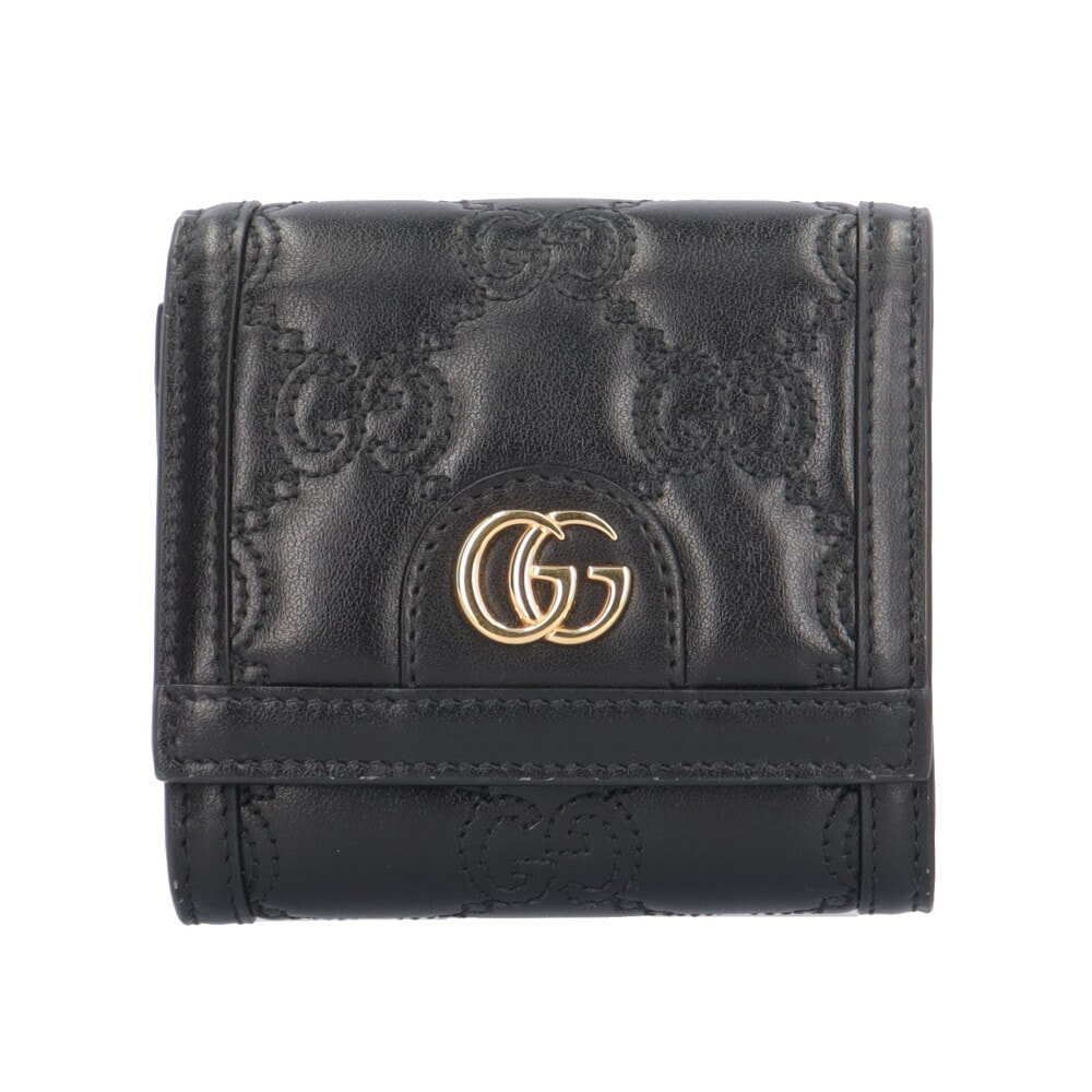 グッチ カードケース ウォレット GGマトラッセ 二つ折り財布 レザー 723799 GUCCI 中古 美品
