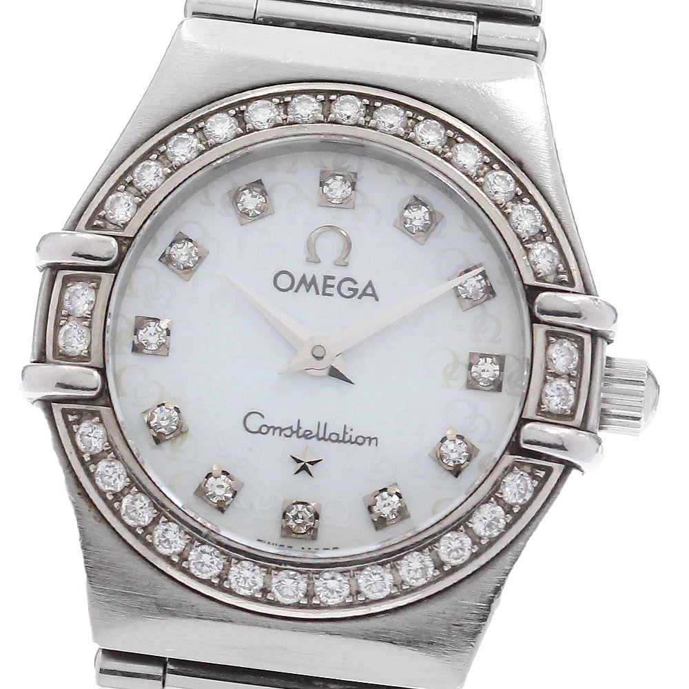 オメガ OMEGA 1460.75 コンステレーション 12P ダイヤベゼル ホワイトシェル文字盤 クォーツ レディース _889295【中古】 100,800円