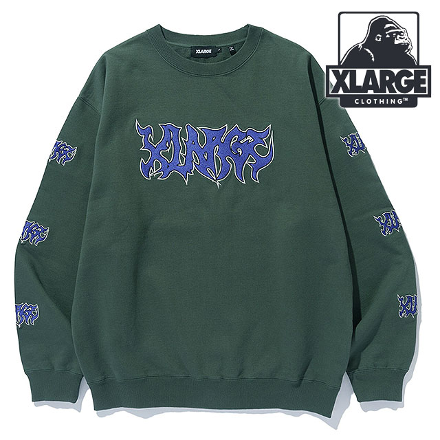 メタル クルーネックスウェットシャツ [101243012006] METAL CREWNECK SWEATSHIRT メンズ トップス トレーナー x-large エックスラージ GREEN