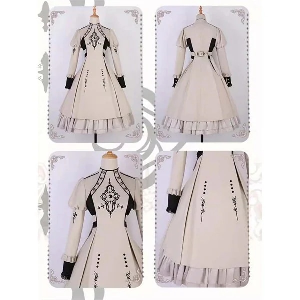 ワンピース ロリータ レディース ゴスロリ ハイウエスト Aライン 暗黒風 ロリィタファッション 長袖 ロリータワンピース コスム コスプレ 衣装 洋服 日常 仮装 パーティ イベント ステージ