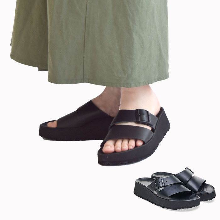 正規取扱店 サンダル アルミナ パピリオ Almina Papillio レディース ナロー 幅狭 ブラック 厚底 春 夏 秋　1026872