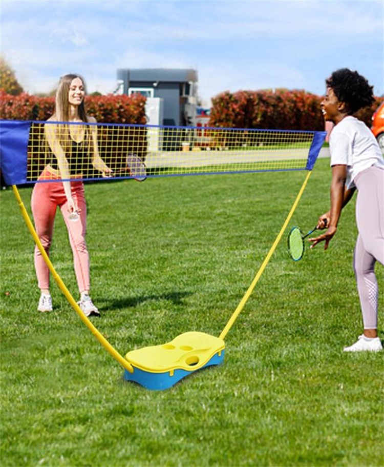 INSスタイル バドミントンネットセット ドリンクホルダー付き 軽量・組み立て簡単・折り畳み収納可能 耐久性 練習用 家庭用 初心者向け