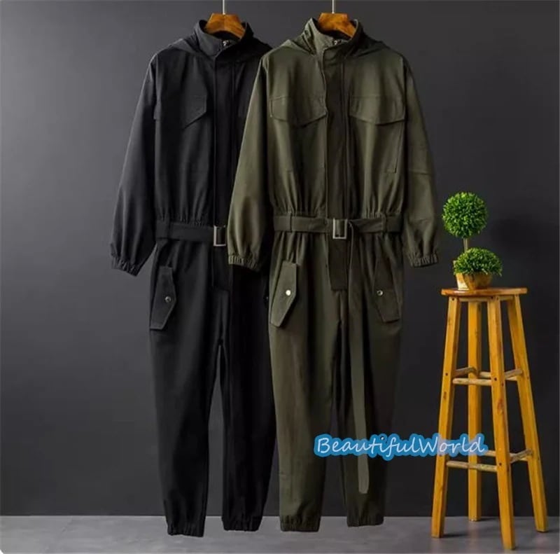 ツナギ メンズ カバーオール ジャンプスーツ オールインワン サロペット オーバーオール バイカー ツーリング 春 夏 秋 冬 ストリートアメカジ 作業服 お洒落24bdk67