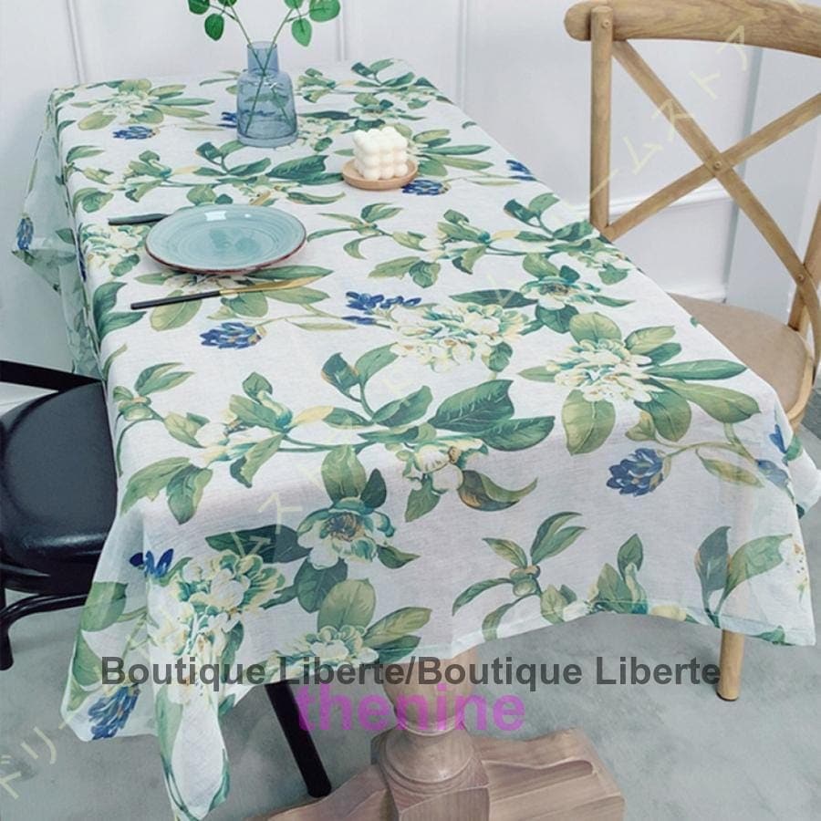 人気新品 北欧風 麻 テーブルクロス 長方形 アメリカ式 葉 植物柄 フラワーデザイン おしゃれ 2人 4人 6人掛け お食事会 来客用 家具 和室 洋室 食卓カバー 宴会 ホテル
