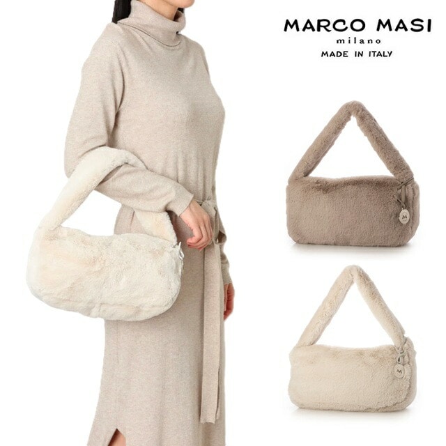 マルコマージ Marco Masi トートバッグ 2WAY バッグ レディース イタリア製 牛革 本革 ふわふわ ハンドバッグ 秋冬 2025AW ファーバッグ