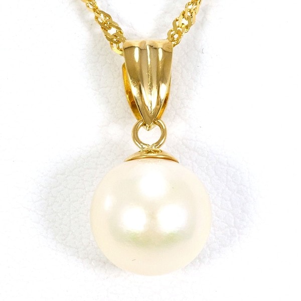 18K YG ネックレス パール(真珠) 総重量約2.2g 約43cm ジュエリー 中古