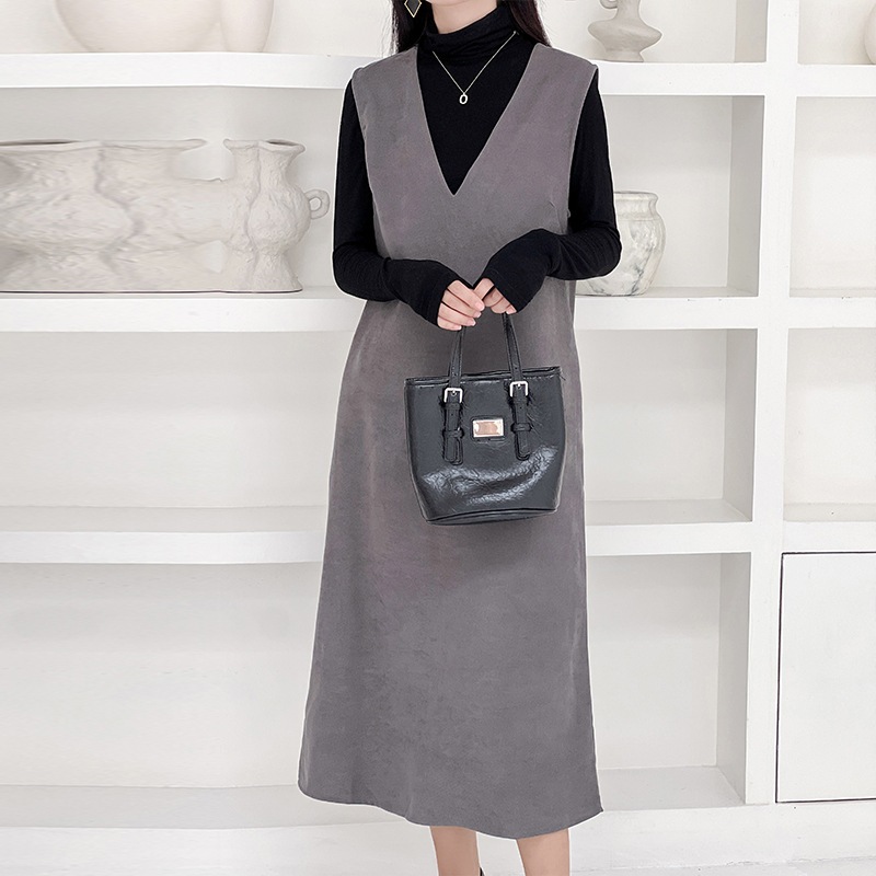 ノースリーブ レディース ベスト ロングスカート 膝上 スリットスカート レディース