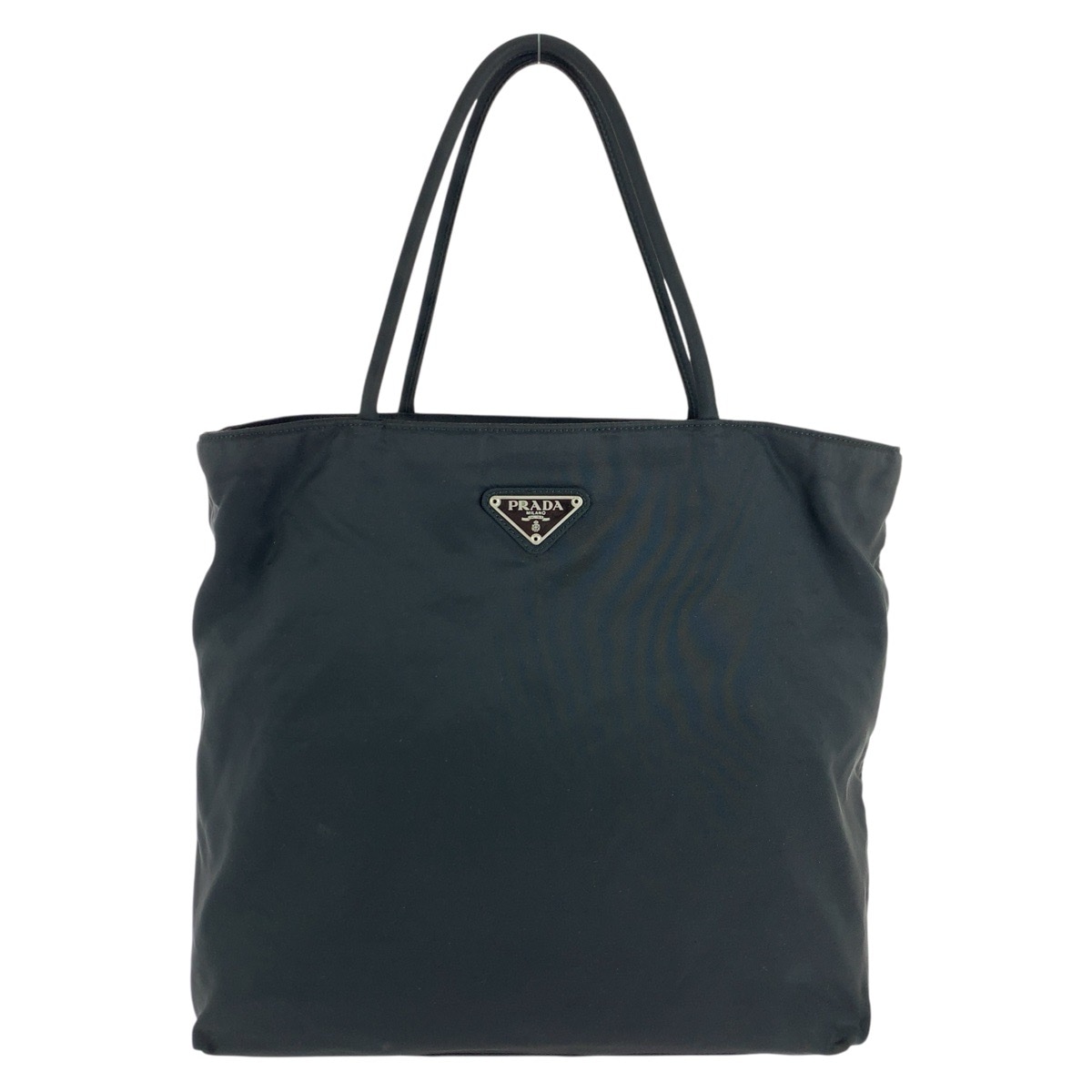 美品 テスート 三角ロゴプレート ブラック 黒 シルバー金具 ナイロン トートバッグ ショルダーバッグ レディース 502319