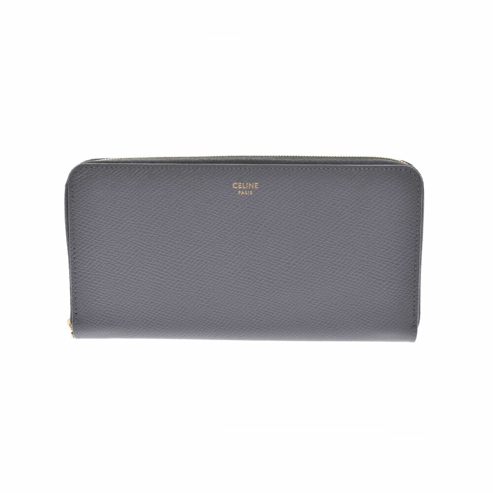 【返品不可】 ユニセックス ゴールド金具 グレー ラージジップドウォレット セリーヌ CELINE カーフ 銀蔵 中古 ABランク 長財布 長財布 【返品不可】 ユニセックス ゴールド金具 グレー ラージジップドウォレット セリーヌ CELINE カーフ 銀蔵 中古 ABランク 長財布 長財布