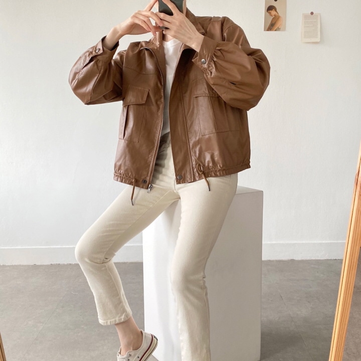 (1day2days)ソフトレザージャケットレザーシンプル季節の変わり目デイリー日本韓国ファッション 5,681円
