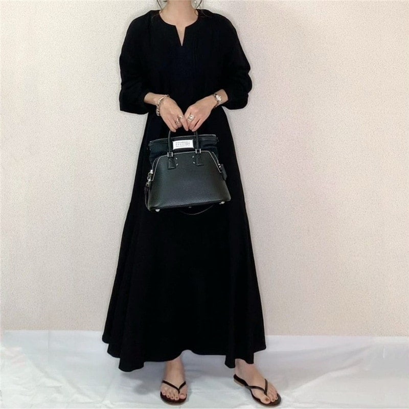 ワンピースレディースワンピース長袖ワンピースきれいめマキシ丈通勤着可愛いゆったり体型カバー着痩せ上品