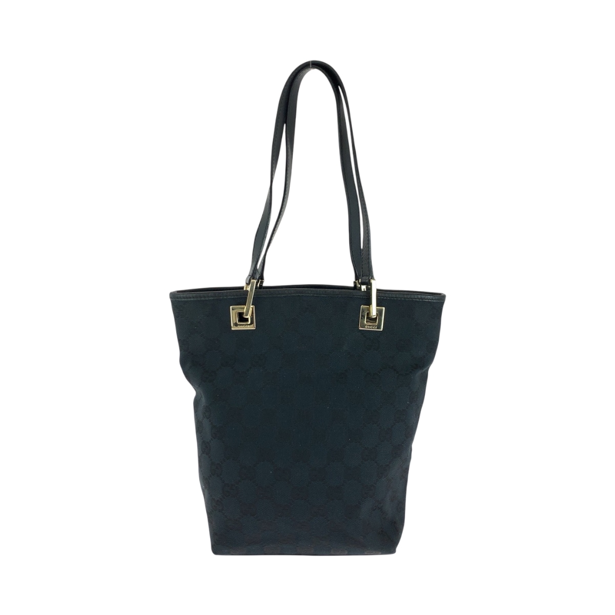 美品 ブラック 黒 ゴールド金具 GGキャンバス 002 1099 トートバッグ ハンドバッグ レディース 502944