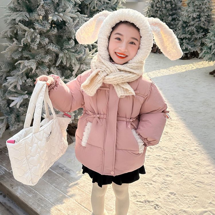 女の子綿入り服冬スタイル 2024 新しい赤ちゃん冬コートキルティング女の子綿入り服肥厚子供綿入りジャケット