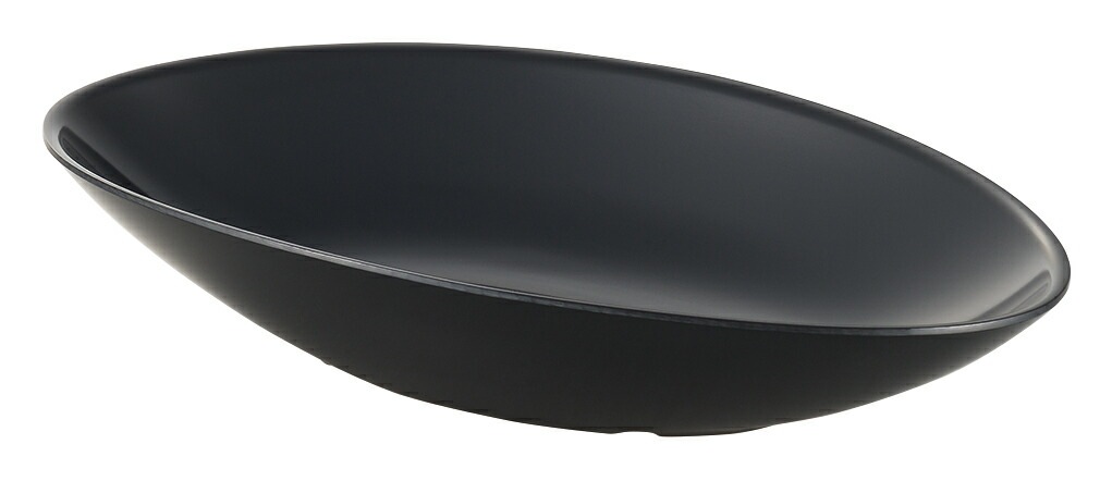 （まとめ買い）シンプルメラミン食器 黒 オーバルボウル SP-15B [x3]