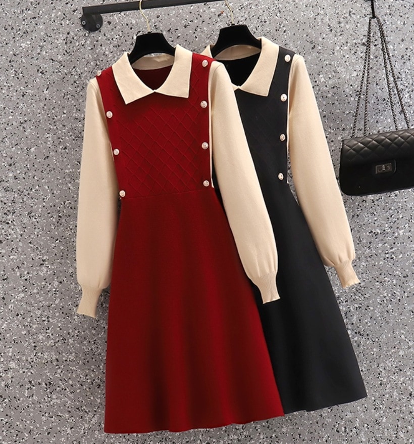 ワンピース デート モテアイテム ミモレ丈 長袖 リブニット クロシェ ウール 可愛い きれいめ 上品 おしゃれ かっこいい 可愛い ラブリー キュート ガーリー クール モード系 セクシー 6,783円