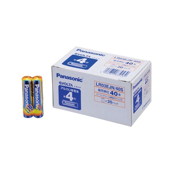 （まとめ）アルカリ乾電池 EVOLTA 単4形 LR03EJN/40S 1パック（40本）[x3]
