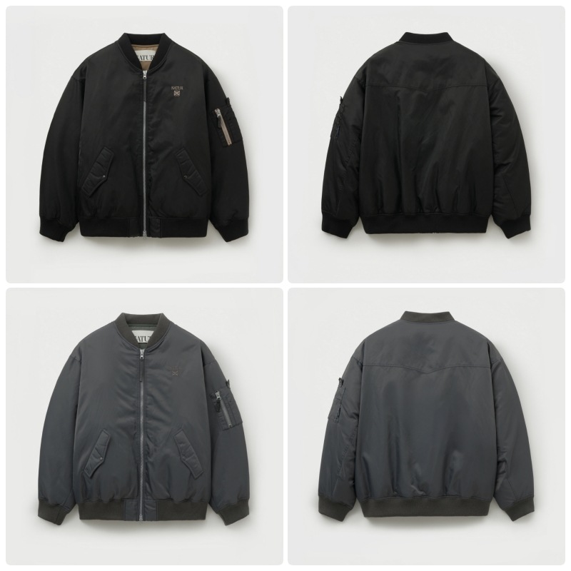 【SATUR】 25FW 2-WAY NYLON BOMBER JUMPER : 2COLORS