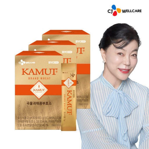 [1+1+1] CJウェルケア BYOCORE カムットBRAND WHEAT 穀物コンブ低分子酵素 30包