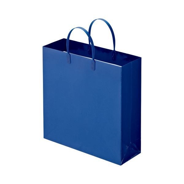 （まとめ） TANOSEE ラミネートバッグ 中 ヨコ320タテ320マチ幅110mm 紺 1パック（10枚） 3セット