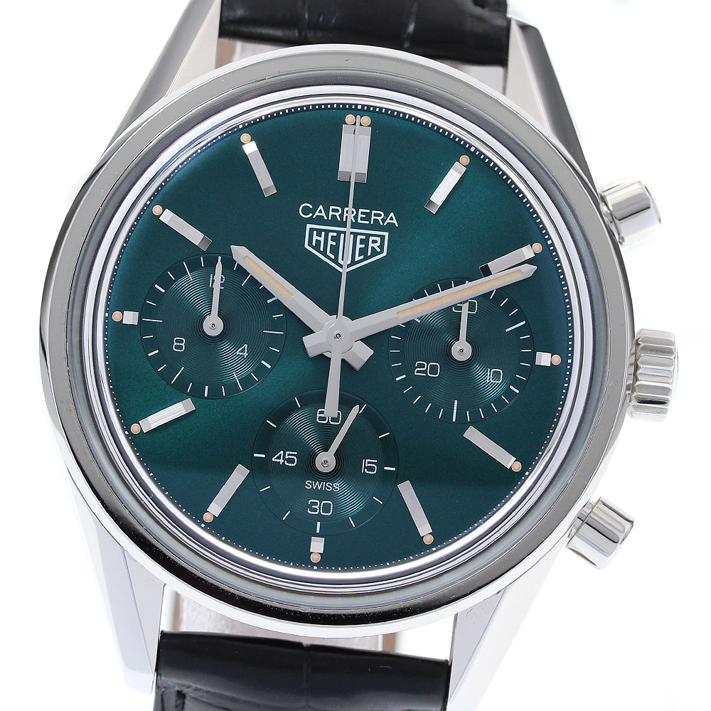 タグホイヤー TAG HEUER CBK221F カレラ グリーン スペシャル エディション クロノグラフ 自動巻き メンズ 極美品 箱保証書付き_817193【中古】