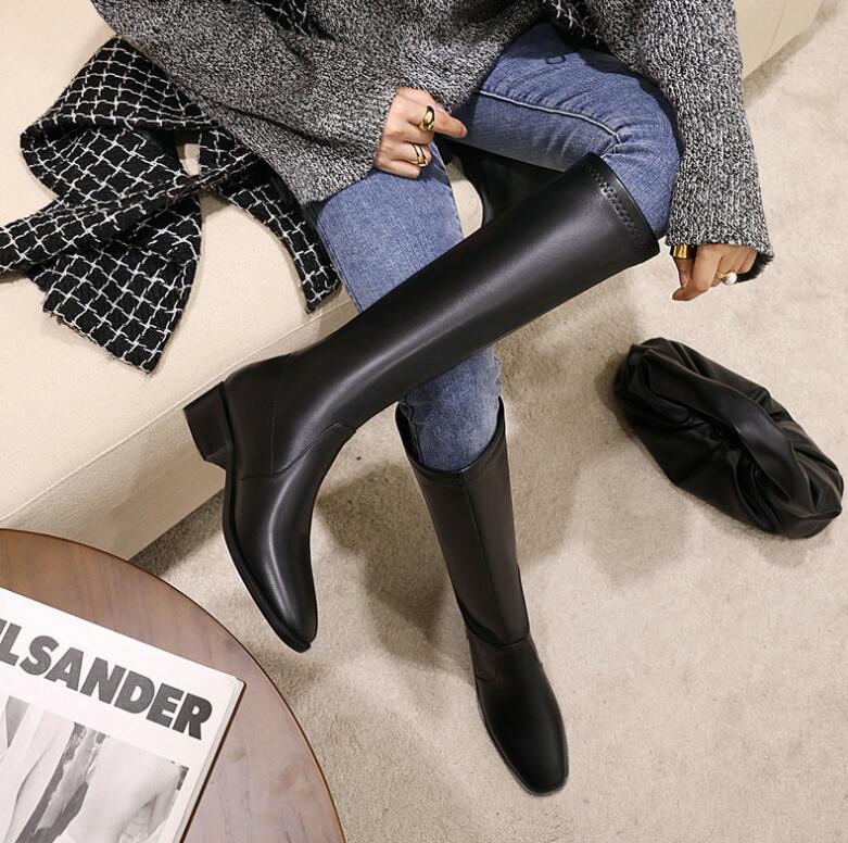 ロングブーツ　ジョッキーブーツ ブーツ ロングブーツ レディース 春夏 ブーツ 美脚 膝丈 3.5c