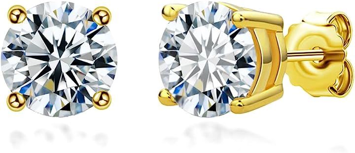 モアサナイトピアス 両耳用 5mm シルバー925 スタッド (5mm-1カラット(0.5ctx2))