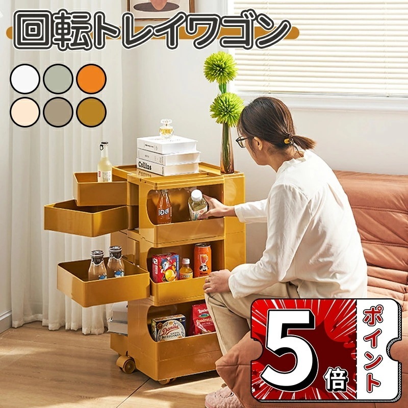 【即納】ワゴン キャスター付き おしゃれ 回転 回転式 キッチンワゴン 収納棚 サイドワゴン ラック 隙間収納 ネイル 収納 キッチン コスメ ワゴン ドレッサー ネイル キッチンストッカー ドロワー