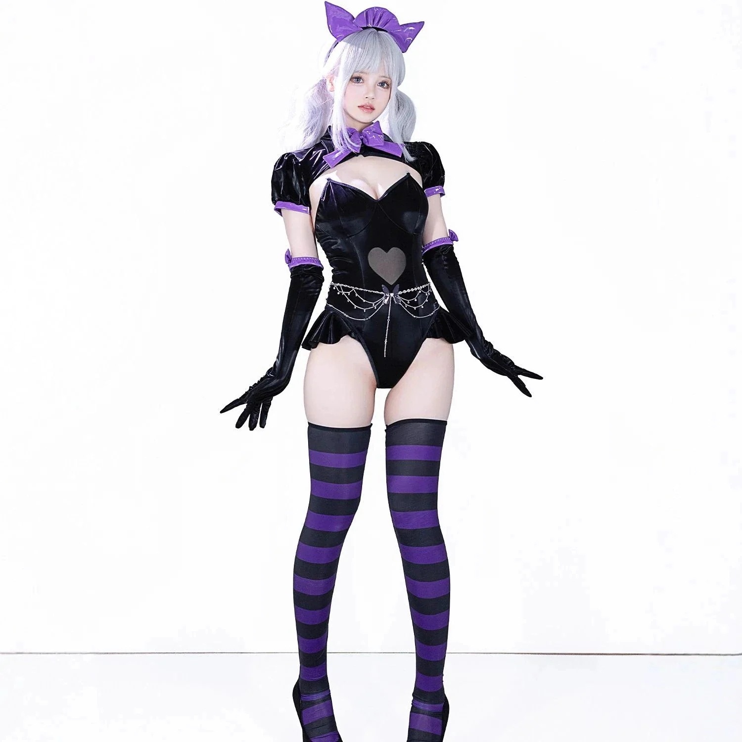 【1-3日出荷】cos服 二次元 セクシー コスプレ衣装 ダーク系猫耳が好き セット 春服 レディース