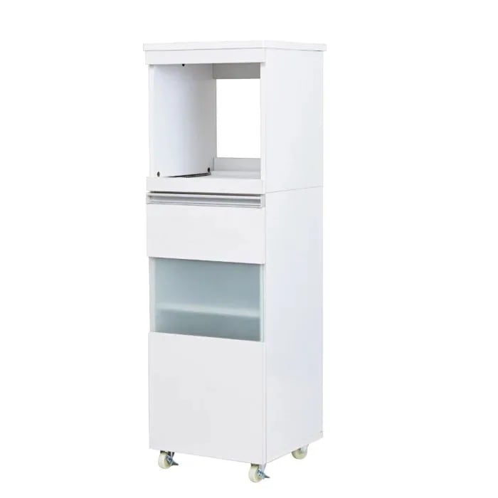 隙間収納 キッチンラック スリム キッチン レンジ台 FKC-0010-WH ホワイト
