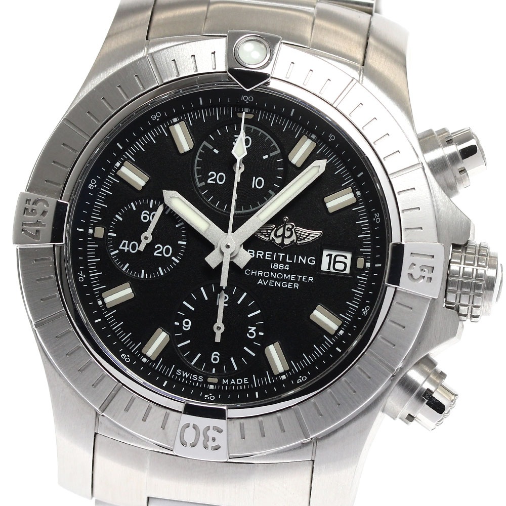 ブライトリング BREITLING A13385 アベンジャー クロノグラフ 43 デイト 自動巻き メンズ 美品 内箱・保証書付き_893911【中古】