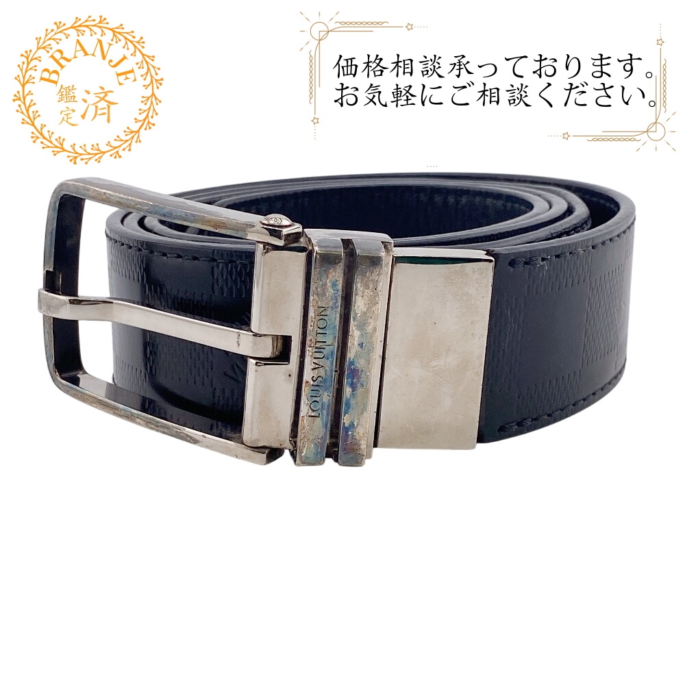 M9674 ダミエアンフィニ ダミエ ベルト ノワール ブランド