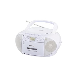 【即日発送】オーム電機 AudioComm CDラジオカセットレコーダー ホワイト RCD-570Z-W 03-0772 OHM