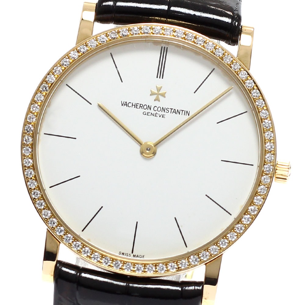 ヴァシュロン・コンスタンタン VACHERON CONSTANTIN 33093/2 パトリモニー K18PG Cal.1003/2 ダイヤベゼル 手巻き メンズ 美品 _956395【中古】