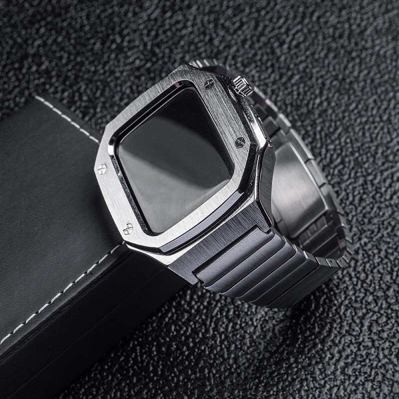 Apple watch ウォッチ バンド+ケース ビジネス 腕時計ベルト series6 4 3 2