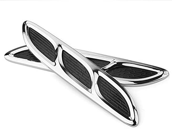 モーリートレード ダミーダクト エアロ フェンダー サイド ボンネット フィン 汎用(04_シルバー27cm)