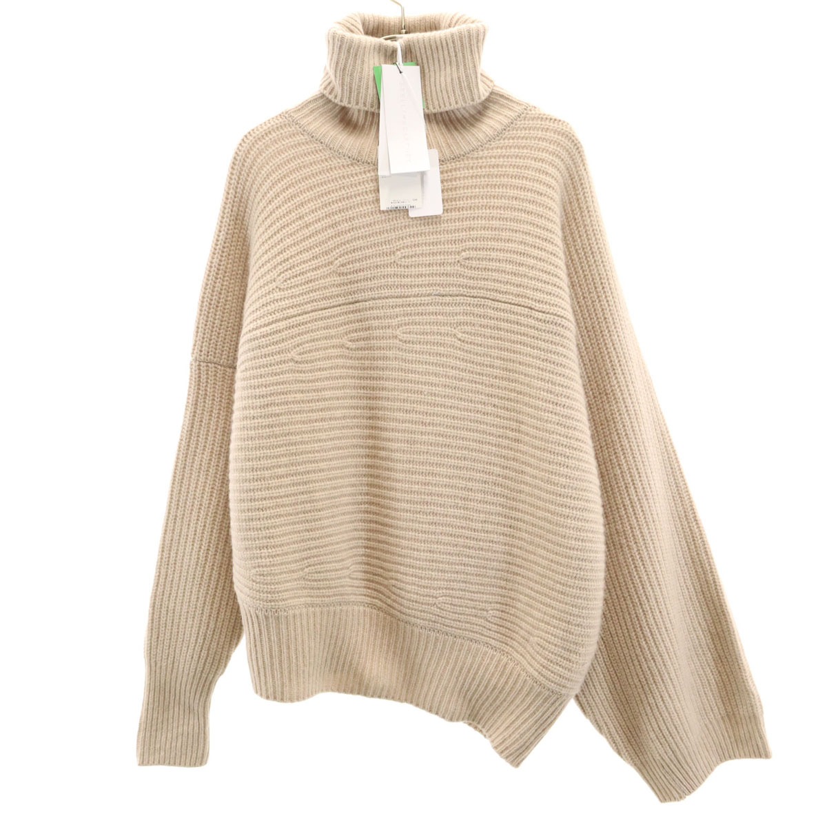未使用 カシミヤブレンド 長袖 タートルネック セーター XS ベージュ ニット レディース 古着