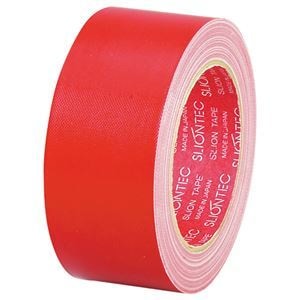 （まとめ） スリオンテック 布粘着テープ No.3390 50mm25m 赤 No.3390-50RD 1巻 10セット