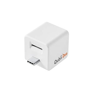 Maktar Qubii Duo USB Type C ホワイト 充電しながら自動バックアップ SDロック機能搭載 iphone バックアップ usbメモリ ipad 容量不足解消 写真 動画 音楽