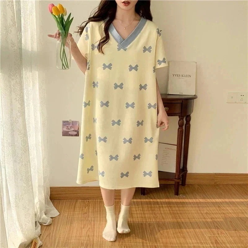 授乳パジャマ女性半袖パジャマ妊婦服新型薄着家庭服プリント月子服女性