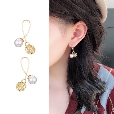 ピアス レディース 2WAY パール キャッチ ピアス 揺れ...のサムネイル