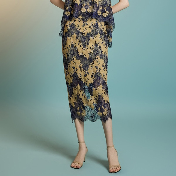 SK9246 フローラル レース スカート