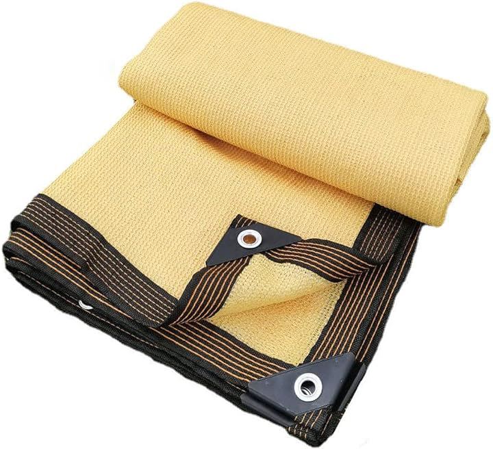 遮光ネット 日よけ シェード 高密度ポリエチレン ベランダ カーポート ルーフ ヤード パーティー 廊下 2Mx8M(黄色, 2Mx8M)