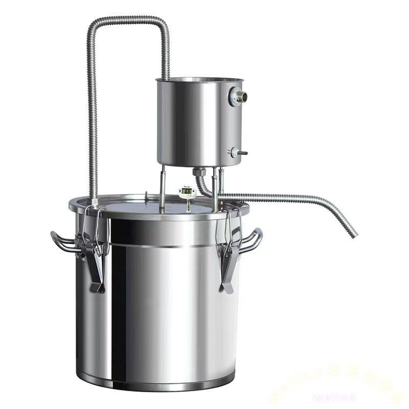 ホーム蒸留器20Lステンレス ワイン造り精油芳香発酵タンク付き Welina（株） 家庭用蒸留水器酒造りセット 純粋蒸留キット おしゃれホームディスティラー
