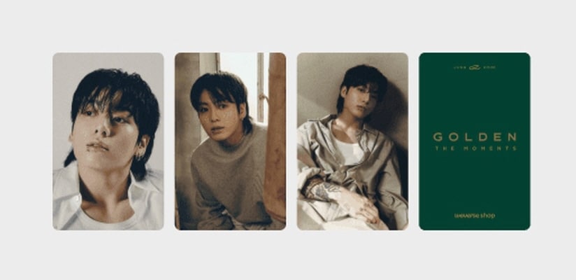 [LUCKYDRAW] JUNGKOOK GOLDEN: The Moments WEVERSE PHOTOCARD SET